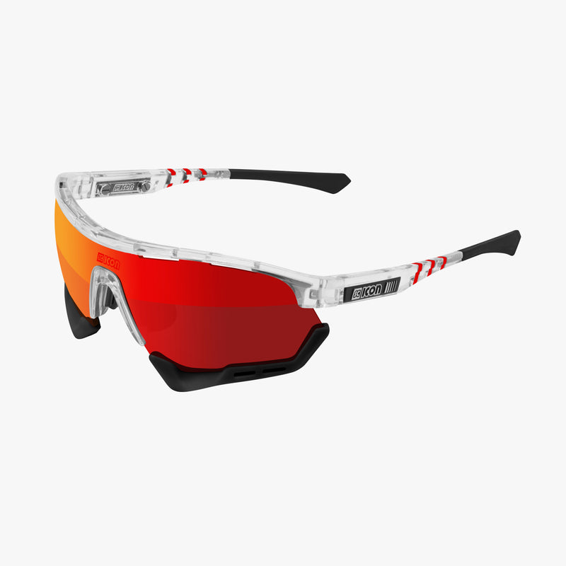 Scicon Aerotech XXL Occhiali Sportivi Cristallo/Rosso Ultimi tre giorni