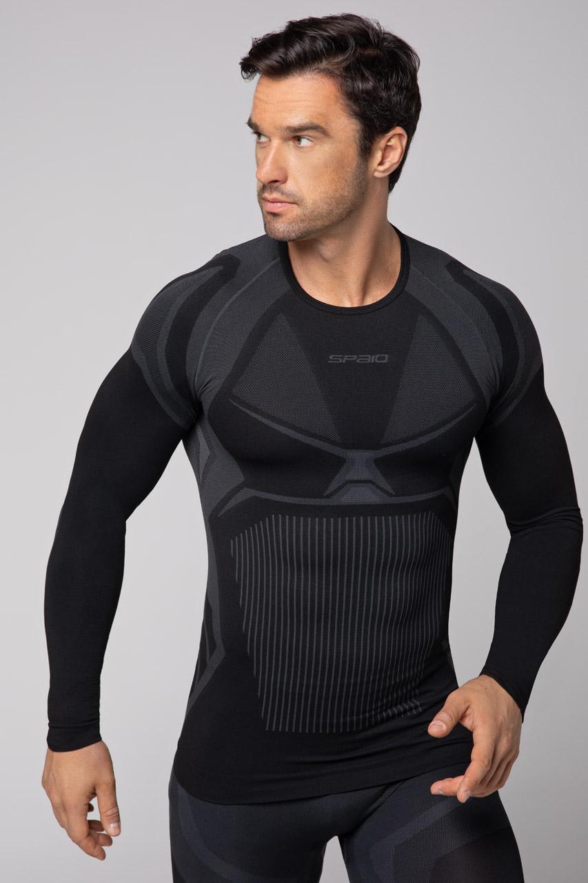 Spaio SPAIO MAGLIA M/L TERMOATTIVA "CONFIDENCE" NERO/GRIGIO Consegna Veloce