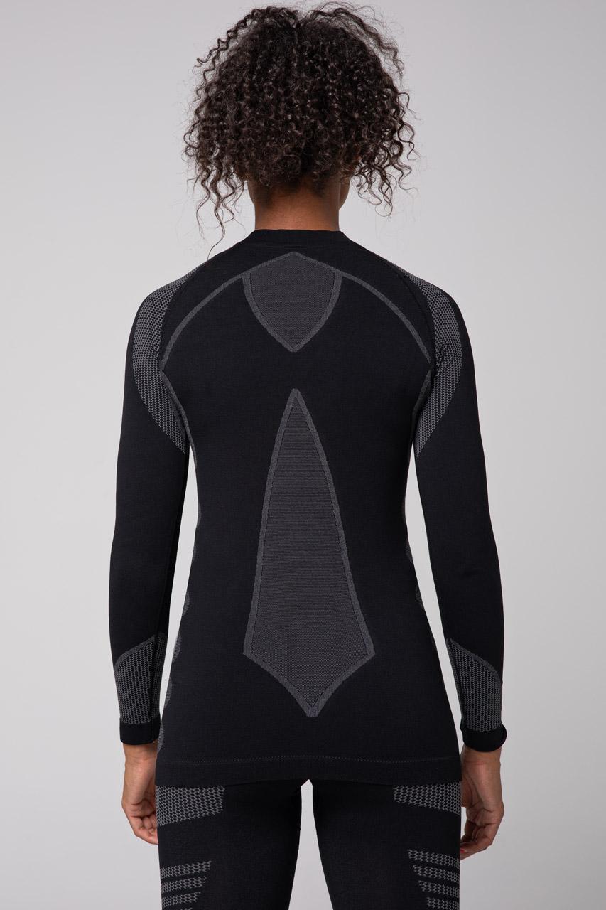 Spaio SPAIO MAGLIETTA TERMOATTIVA CON MANICHE LUNGHE THERMO-EVO DONNA NERO/GRIGIO Outlet