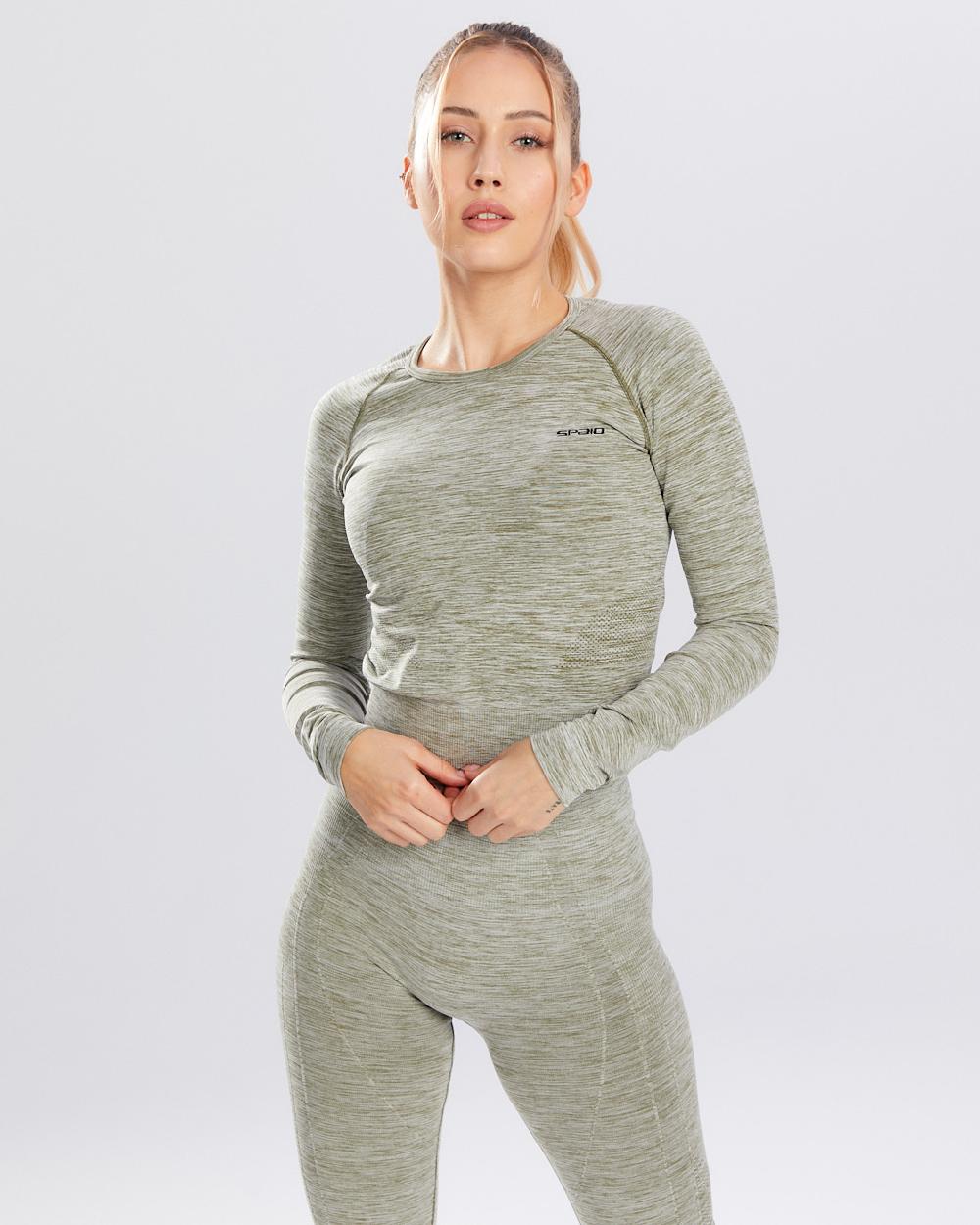 Spaio SPAIO RASHGUARD MELANGE MANICHE LUNGHE KHAKI Saldi Di Fabbrica