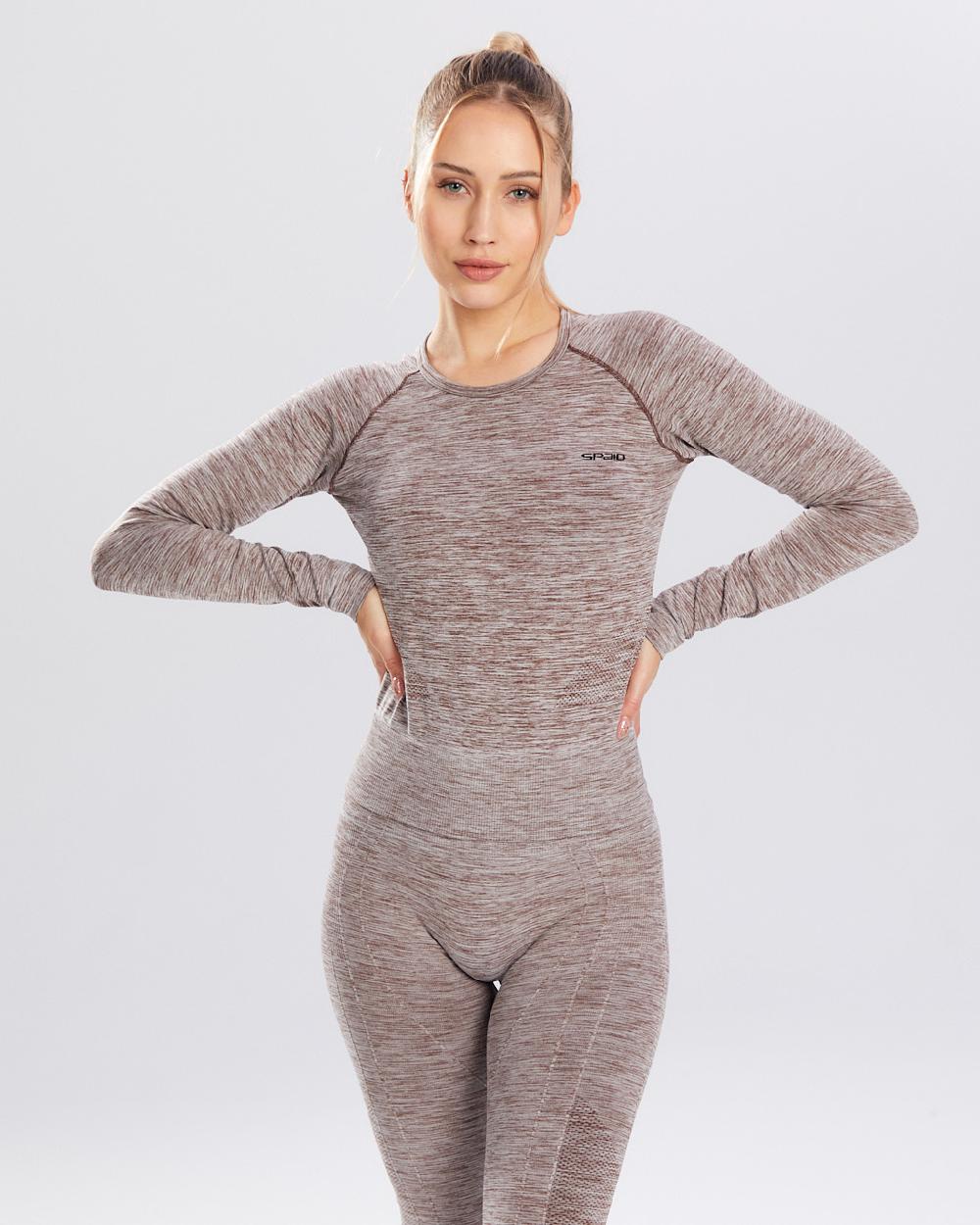 Spaio SPAIO RASHGUARD MELANGE MANICHE LUNGHE COFFEE I Più Venduti