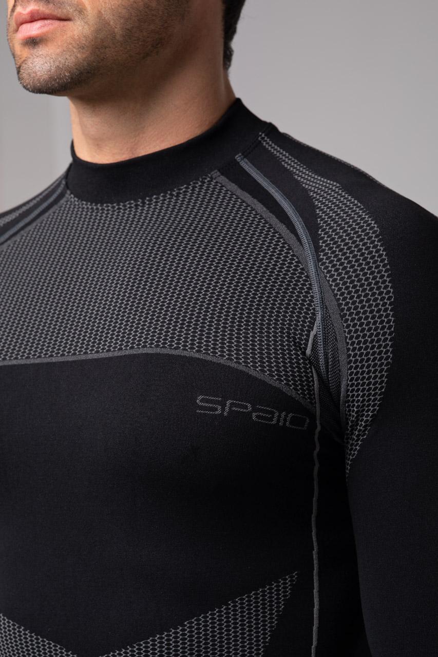 Spaio SPAIO MAGLIETTA TERMOATTIVA CON MANICHE LUNGHE THERMO-EVO UOMO NERO/GRIGIO 2025
