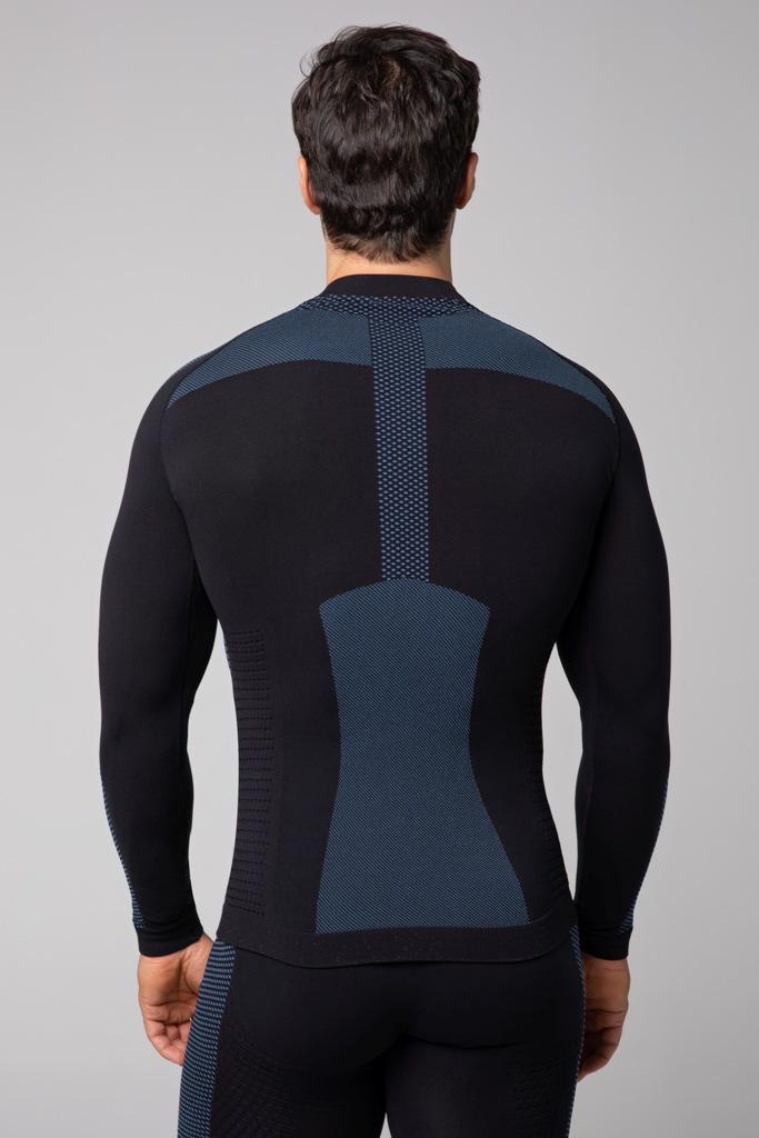 Spaio SPAIO MAGLIA M/L TERMOATTIVA "FIERCE" NERO/BLU Nuovo
