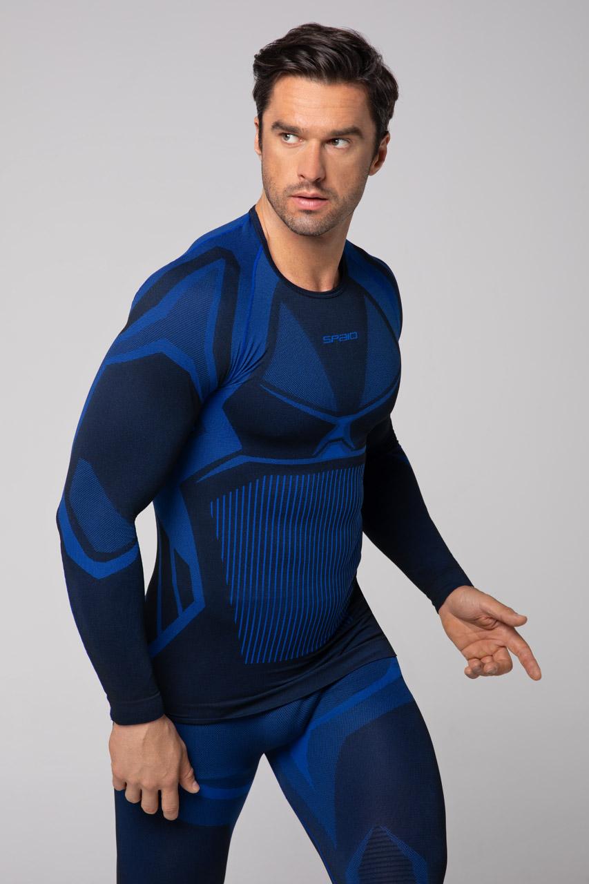 Spaio SPAIO MAGLIA M/L TERMOATTIVA "CONFIDENCE" NERO/ROYAL BLUE Qualità Garantita