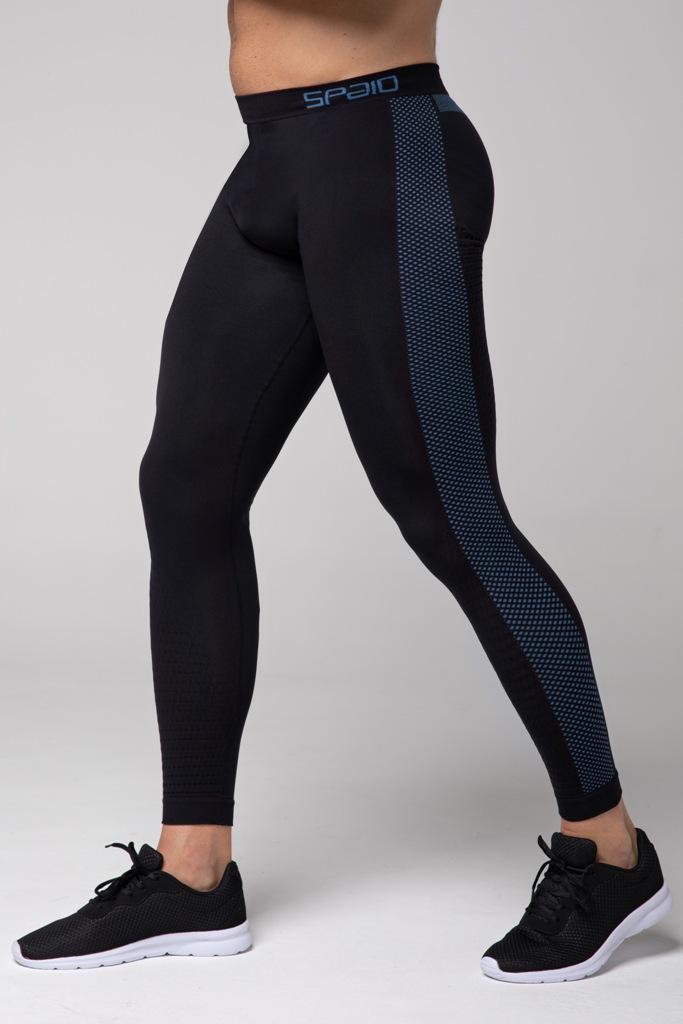 Spaio SPAIO LEGGINGS TERMOATTIVI "FIERCE" NERO/BLU Vendita Economica