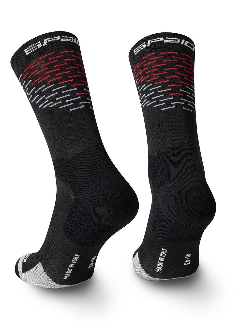 Spaio SPAIO CALZINI DA TREKKING MERINO BLACK/WHITE/RED Nuova