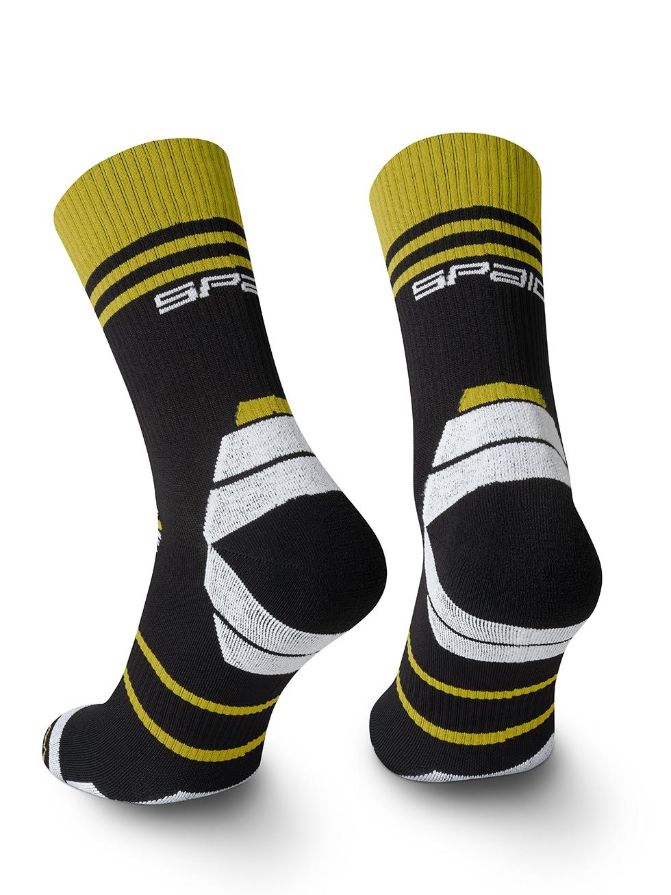 Spaio SPAIO CALZINI DA CORSA POWERFUL BLACK/WHITE/YELLOW Consegna Veloce