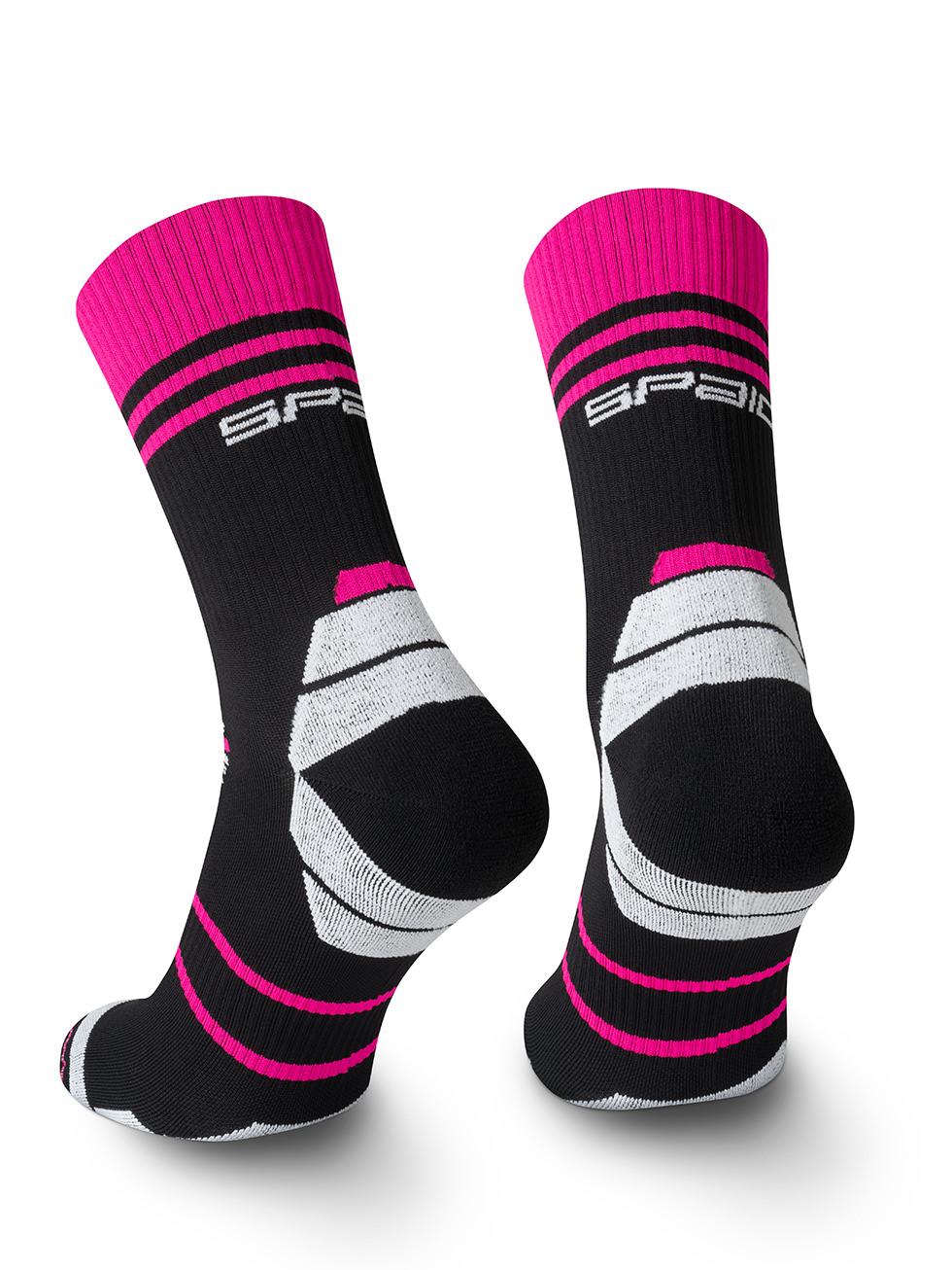 Spaio SPAIO CALZINI DA CORSA POWERFUL BLACK/WHITE/FUXIA Promozione Limitata