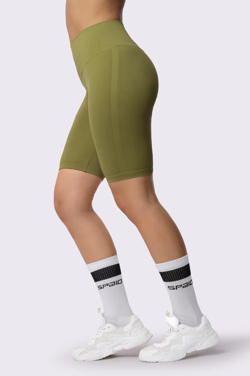 Spaio SPAIO ADAPT BIKER SHORTS GREEN OLIVE Nuova