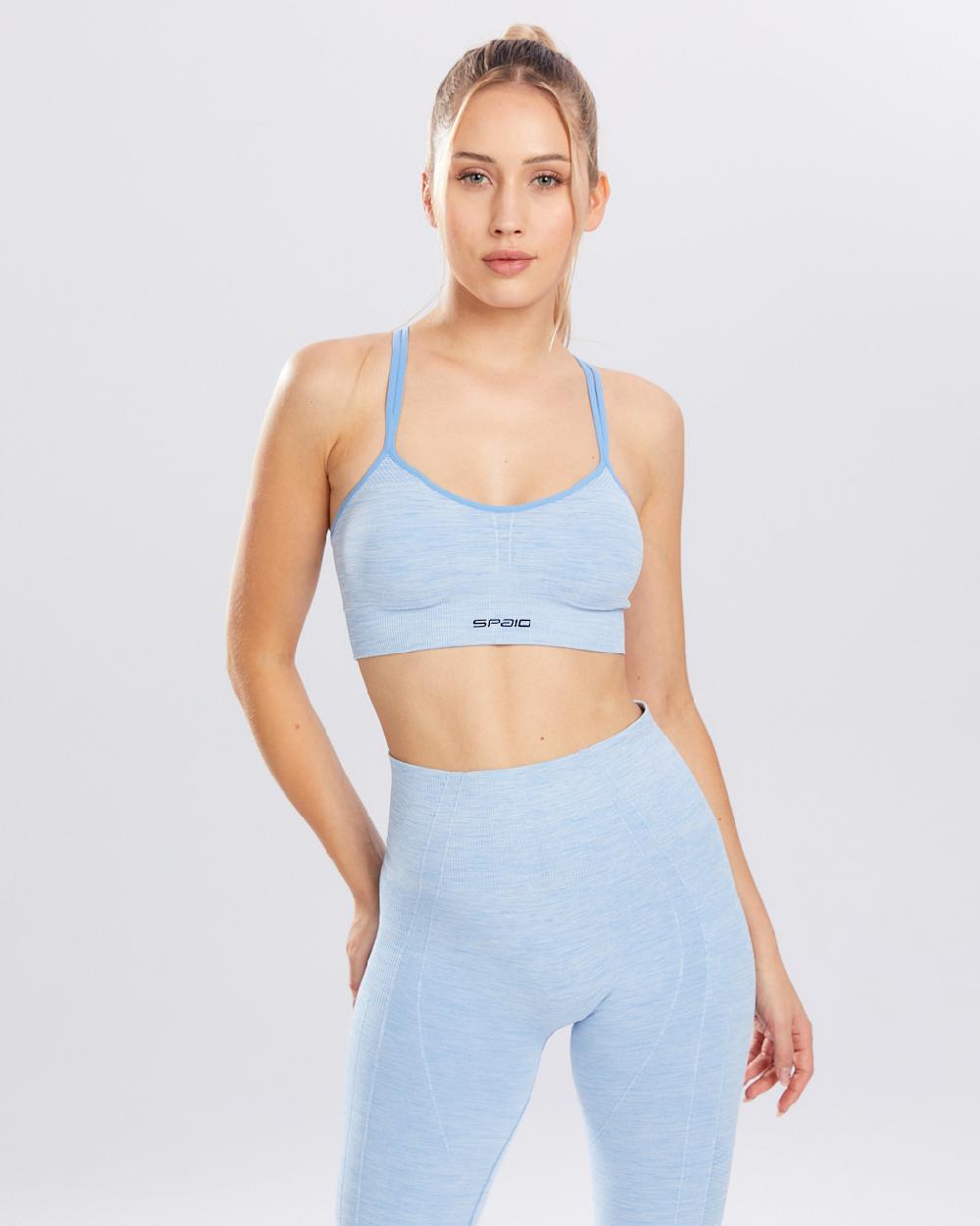 Spaio SPAIO REGGISENO SPORTIVO MELANGE LINCHEN BLUE Vendita Calda