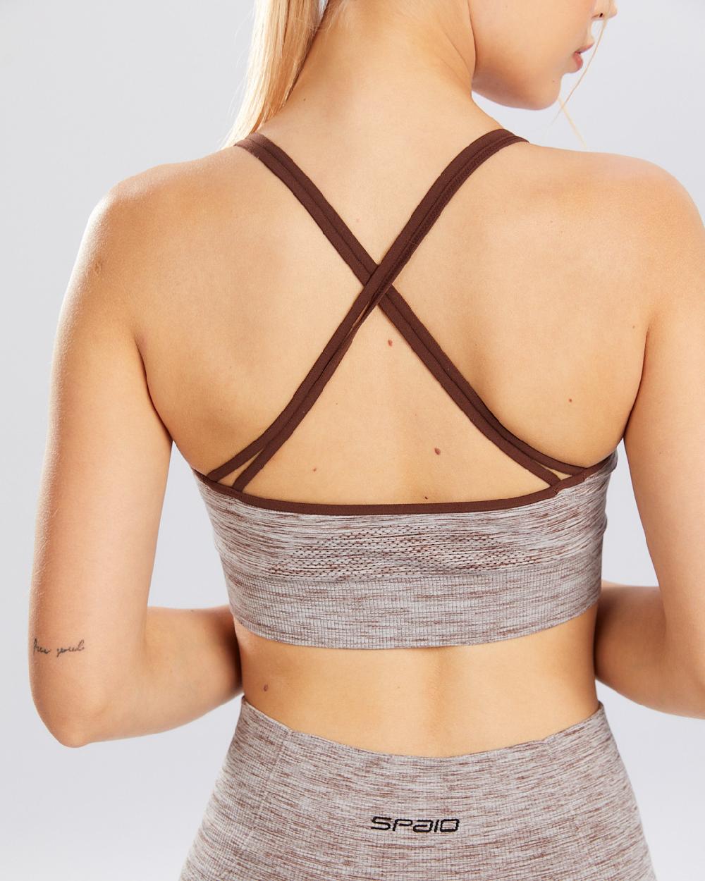 Spaio SPAIO REGGISENO SPORTIVO MELANGE COFFEE Saldi Di Fabbrica
