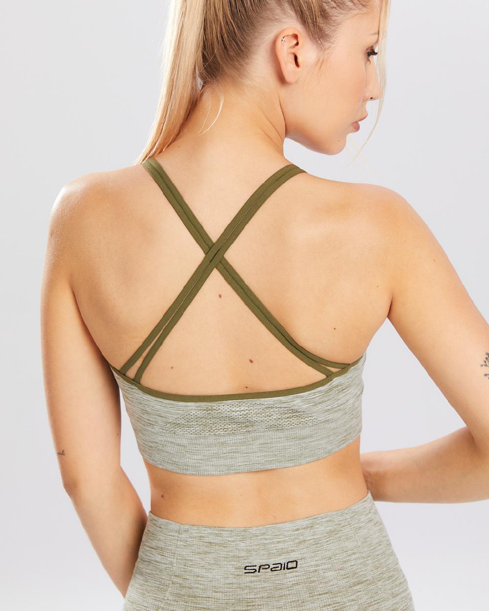 Spaio SPAIO REGGISENO SPORTIVO MELANGE KHAKI I Più Venduti