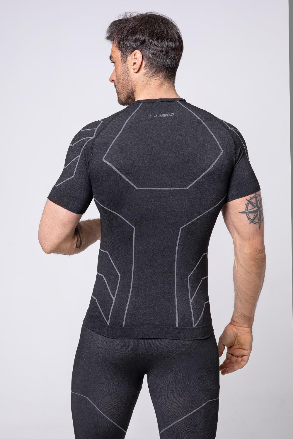 Spaio MAGLIETTA DA UOMO MC "RAPID" NERO/GRIGIO Spedizione Gratuita