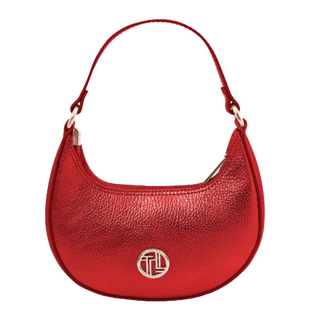 Tuscany Leather Handtasche aus Weichem Metallic-Leder mit Schulterkette