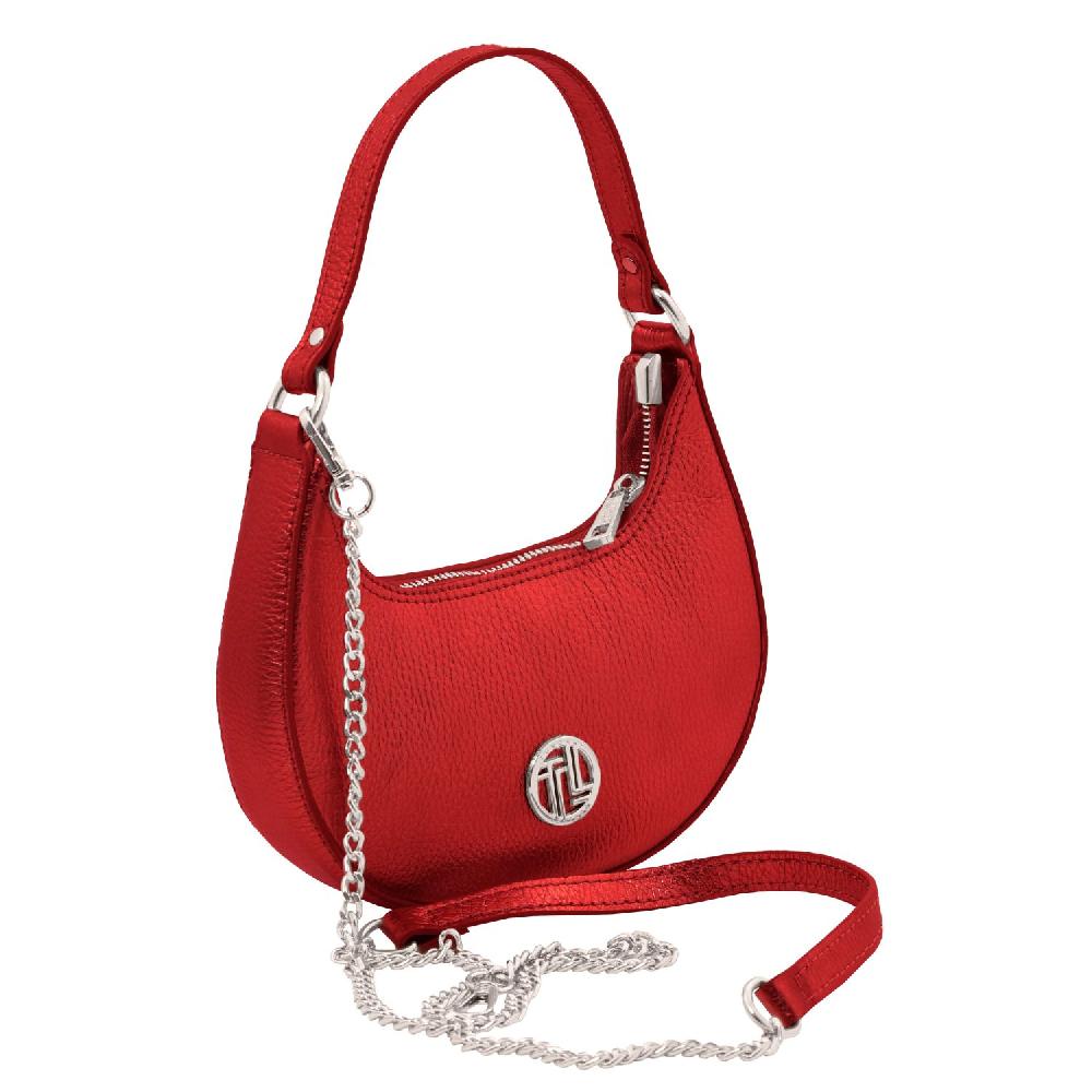 Tuscany Leather Handtasche aus Weichem Metallic-Leder mit Schulterkette Shopping Online
