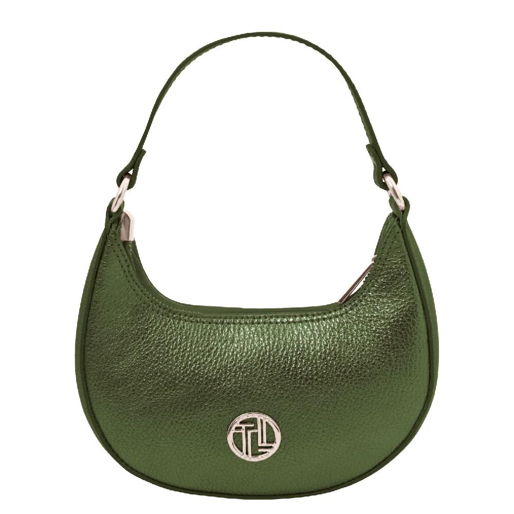 Tuscany Leather Handtasche aus Weichem Metallic-Leder mit Schulterkette