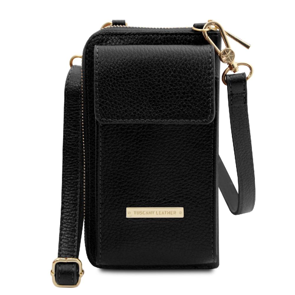 Tuscany Leather Portafoglio/portacellulare in Pelle con Tracolla 2025