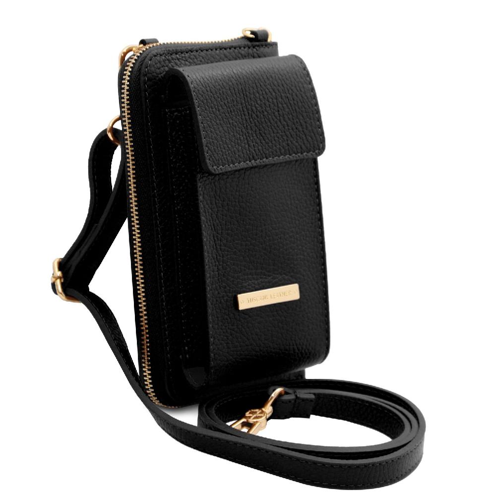 Tuscany Leather Portafoglio/portacellulare in Pelle con Tracolla 2025