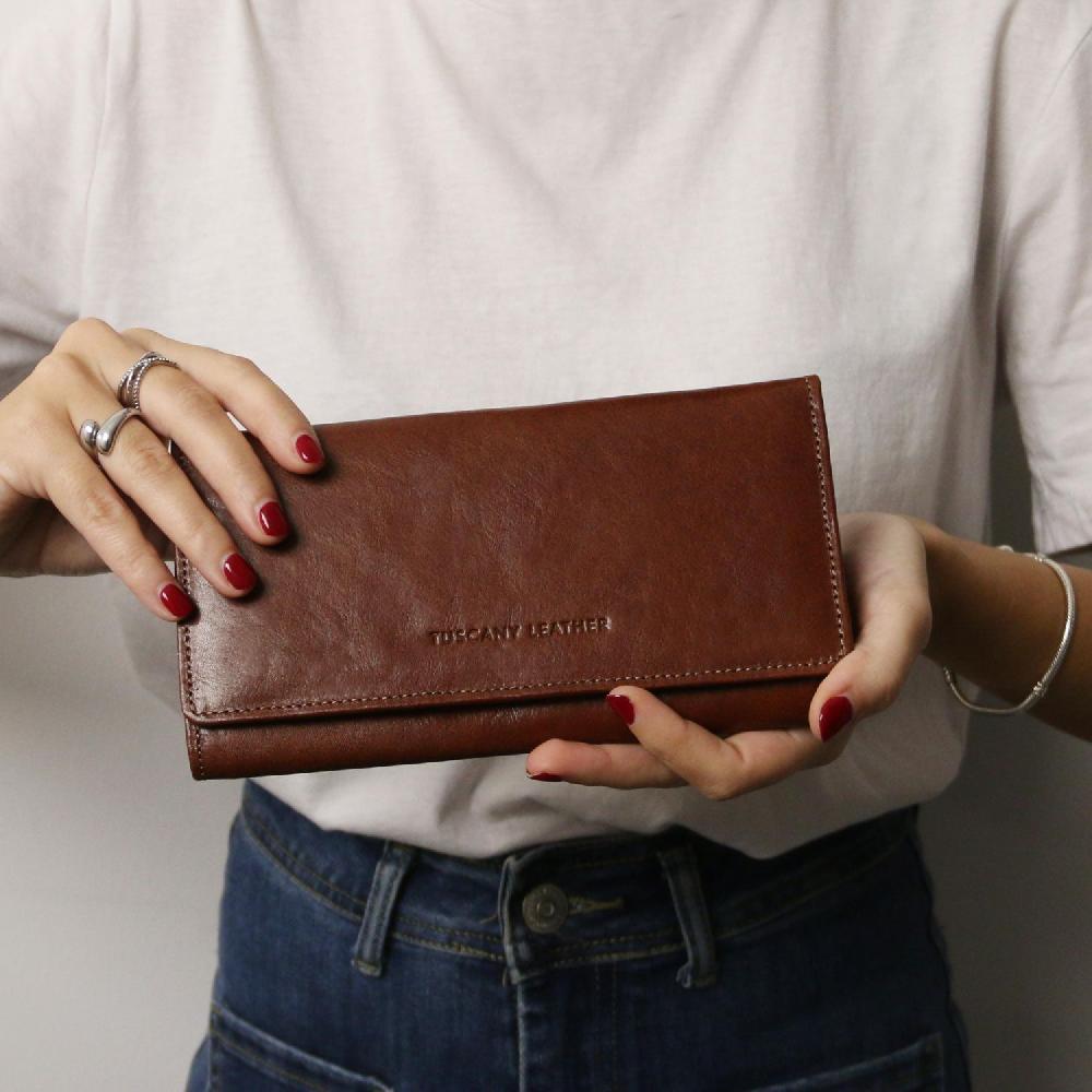 Tuscany Leather Esclusivo Portafoglio da Donna in Pelle Spedizione Gratuita