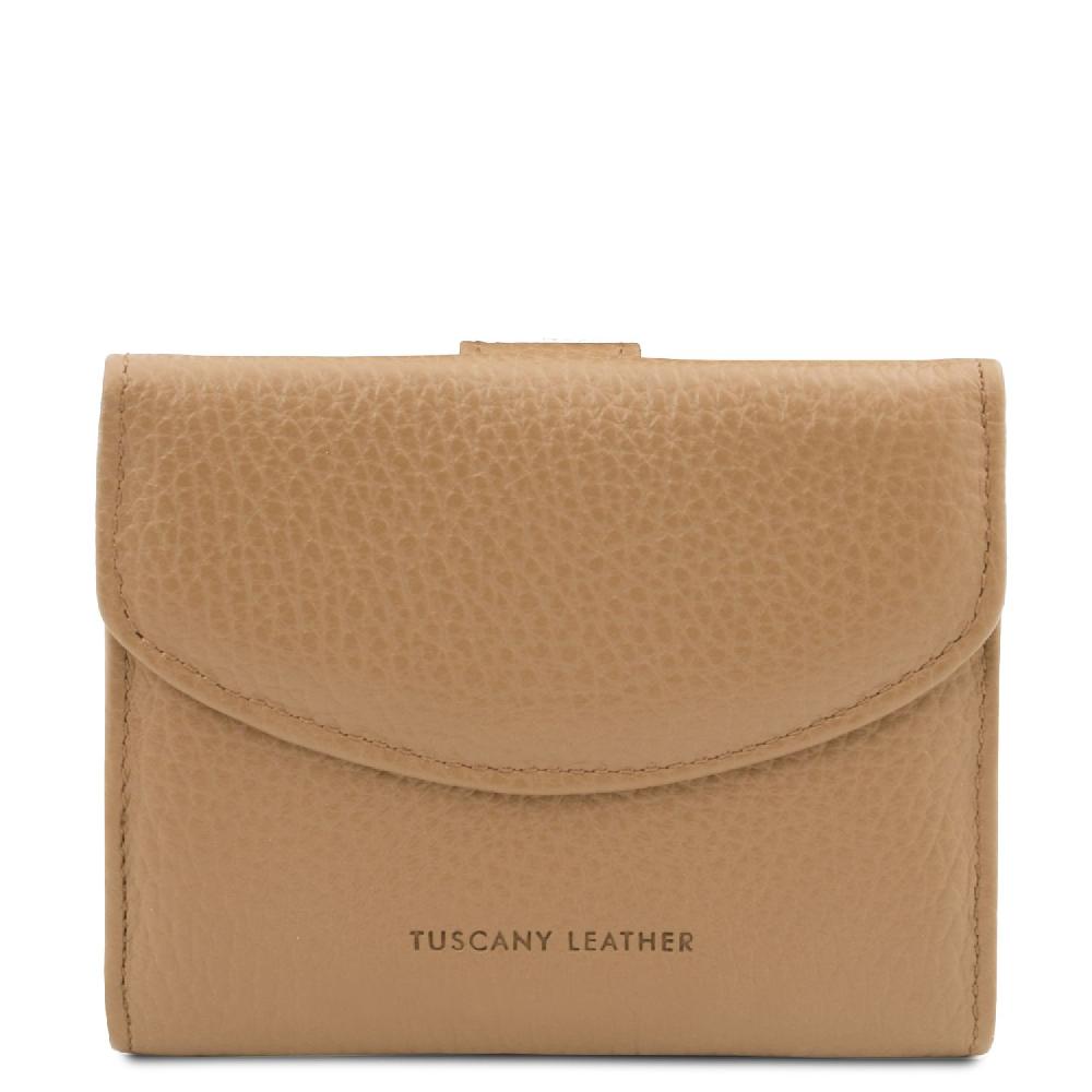 Tuscany Leather Esclusivo Portafoglio da Donna 3 Ante con Portaspiccioli in Pelle