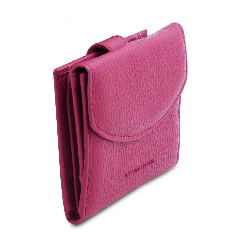 Tuscany Leather Esclusivo Portafoglio da Donna 3 Ante con Portaspiccioli in Pelle Consegna Veloce