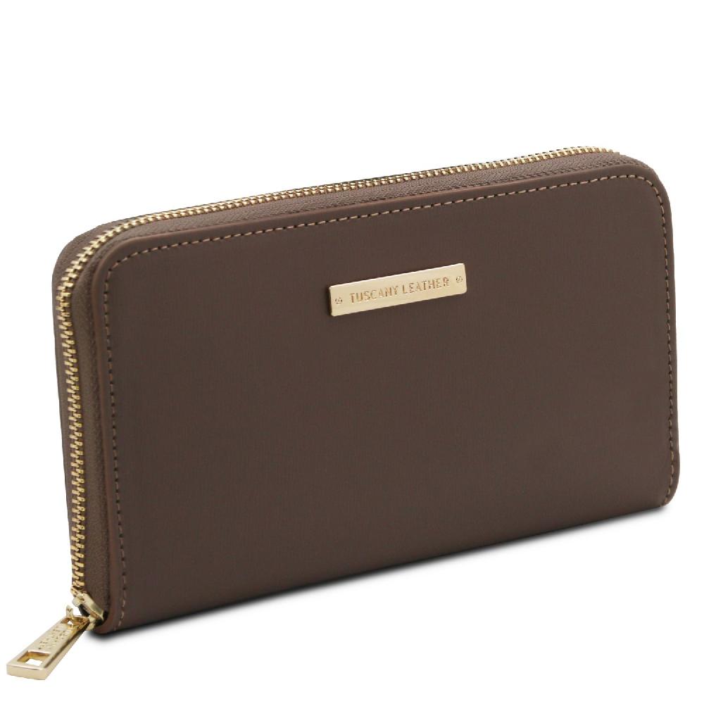 Tuscany Leather Esclusivo Portafogli in Pelle zip Around Shopping Online