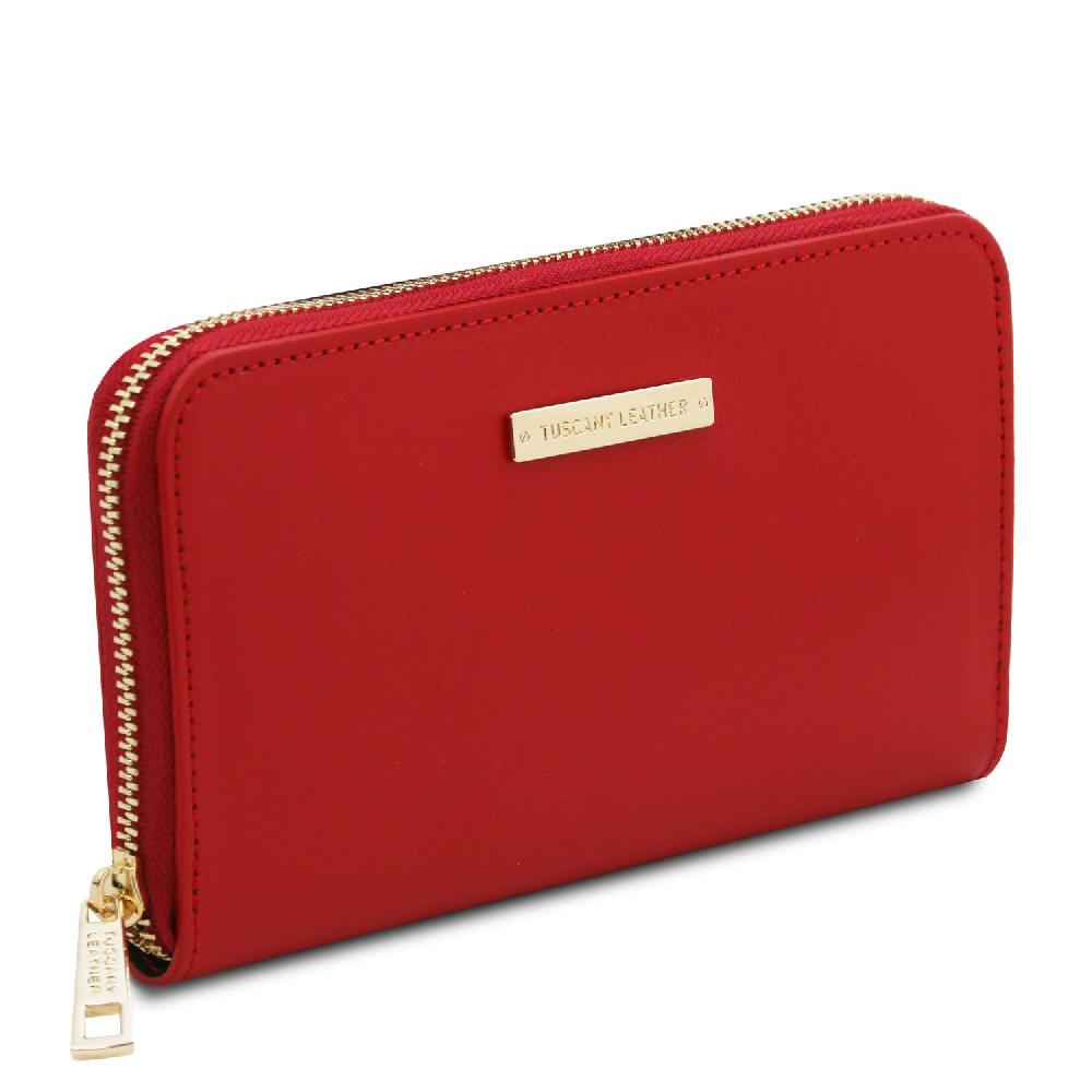 Tuscany Leather Esclusivo Portafogli in Pelle zip Around Prezzo Ridotto