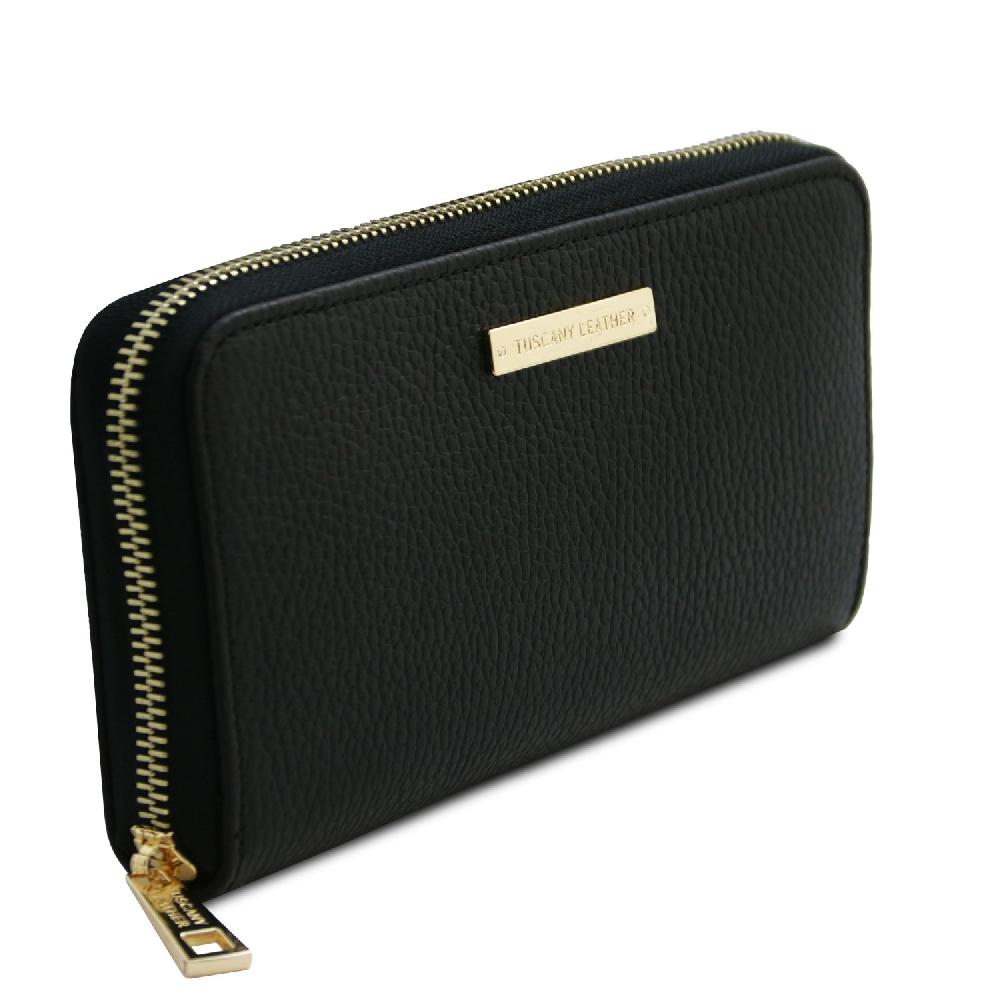 Tuscany Leather Esclusivo Portafogli in Pelle zip Around In Saldo