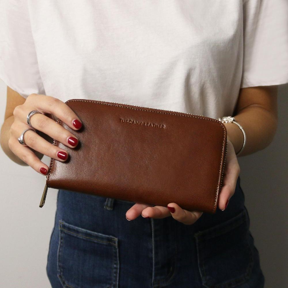 Tuscany Leather Esclusivo Portafogli in Pelle zip Around Promozione