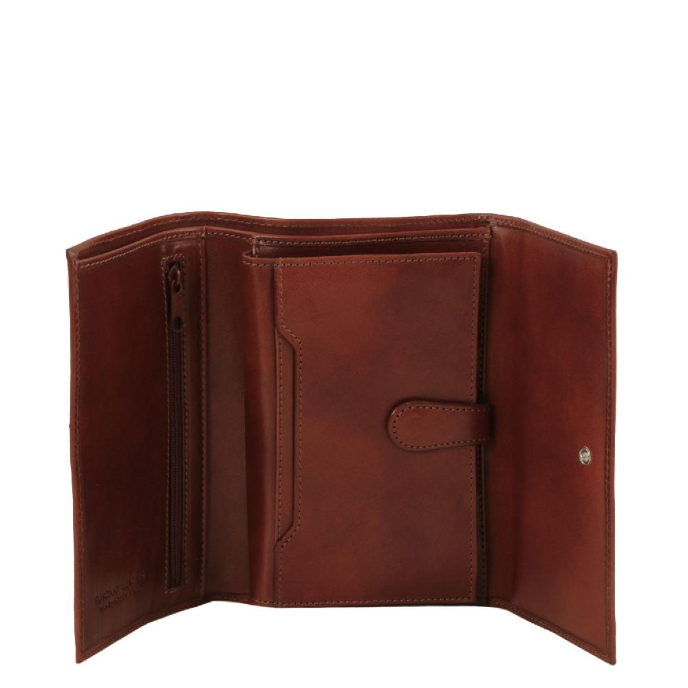 Tuscany Leather Esclusivo Portafogli da Donna in Pelle 4 Ante Prezzo Ridotto