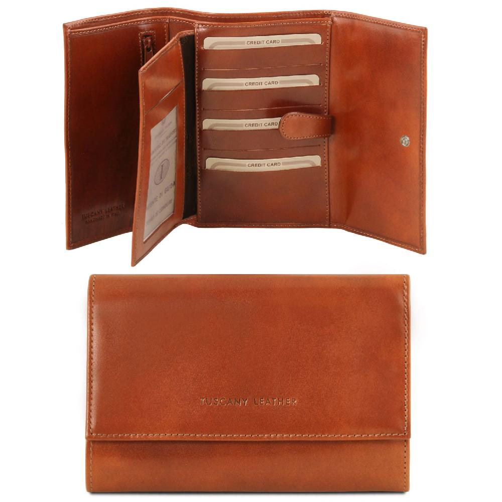 Tuscany Leather Esclusivo Portafogli da Donna in Pelle 4 Ante Sottocosto