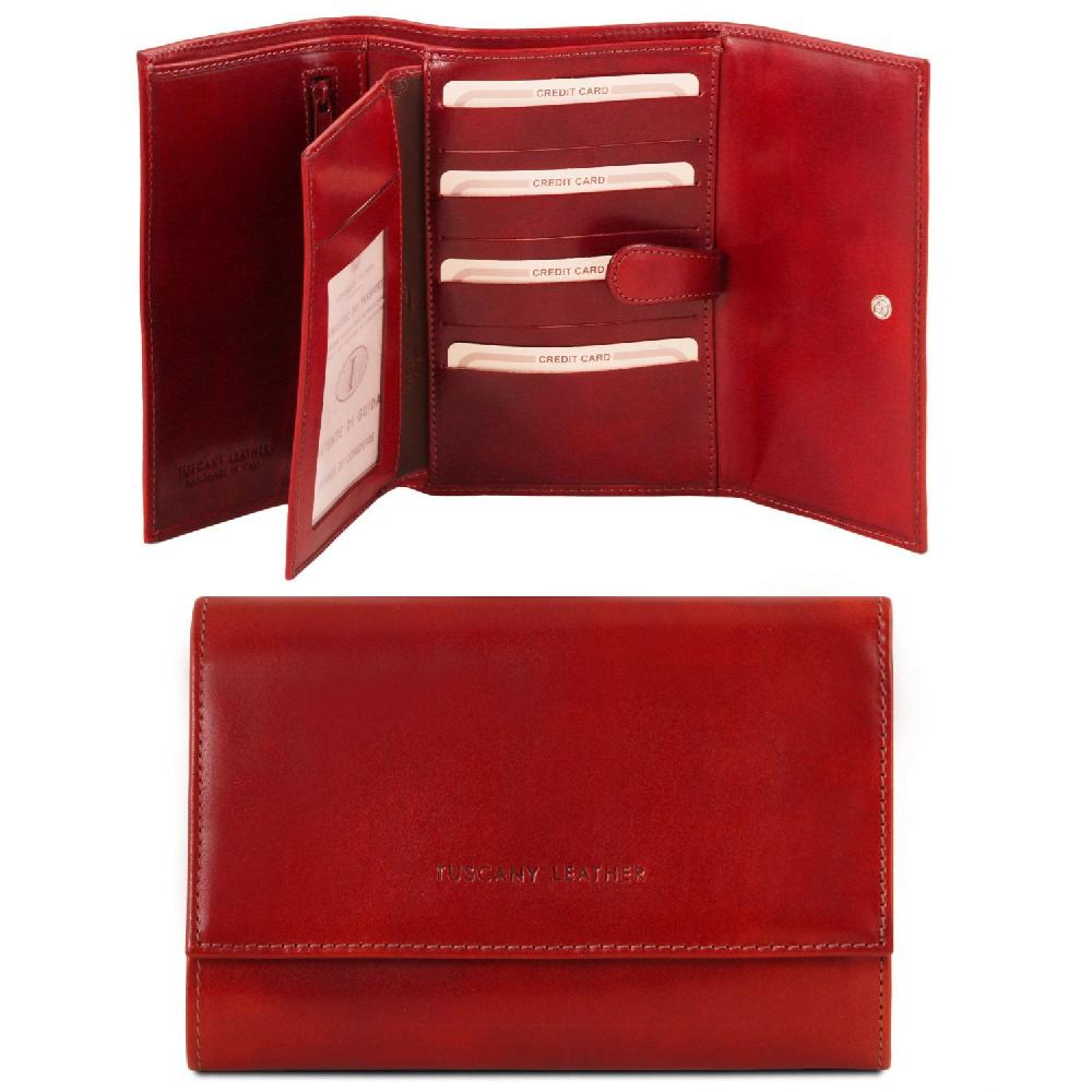 Tuscany Leather Esclusivo Portafogli da Donna in Pelle 4 Ante Offerte giornaliere