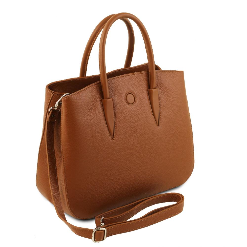 Tuscany Leather Borsa a Mano in Pelle e Portafoglio in Pelle 3 Ante con Portaspiccioli In Saldo
