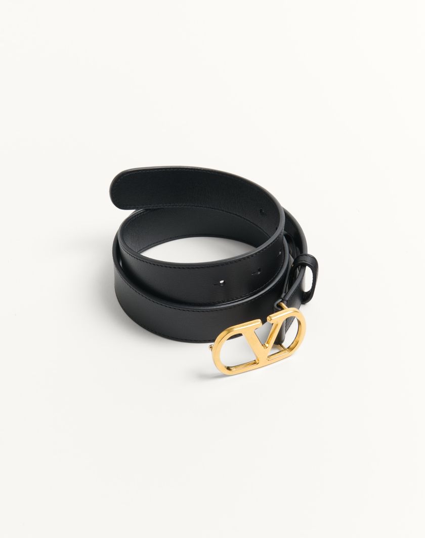 Valentino Handbags Cintura Vlogo Signature In Vitello Lucido 30 Mm per Donna in Nero | Valentino IT Fino al 50% di sconto