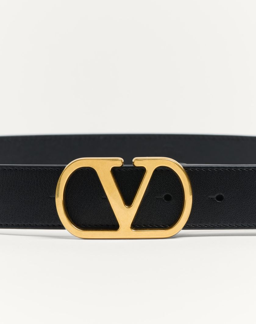 Valentino Handbags Cintura Vlogo Signature In Vitello Lucido 30 Mm per Donna in Nero | Valentino IT Fino al 50% di sconto