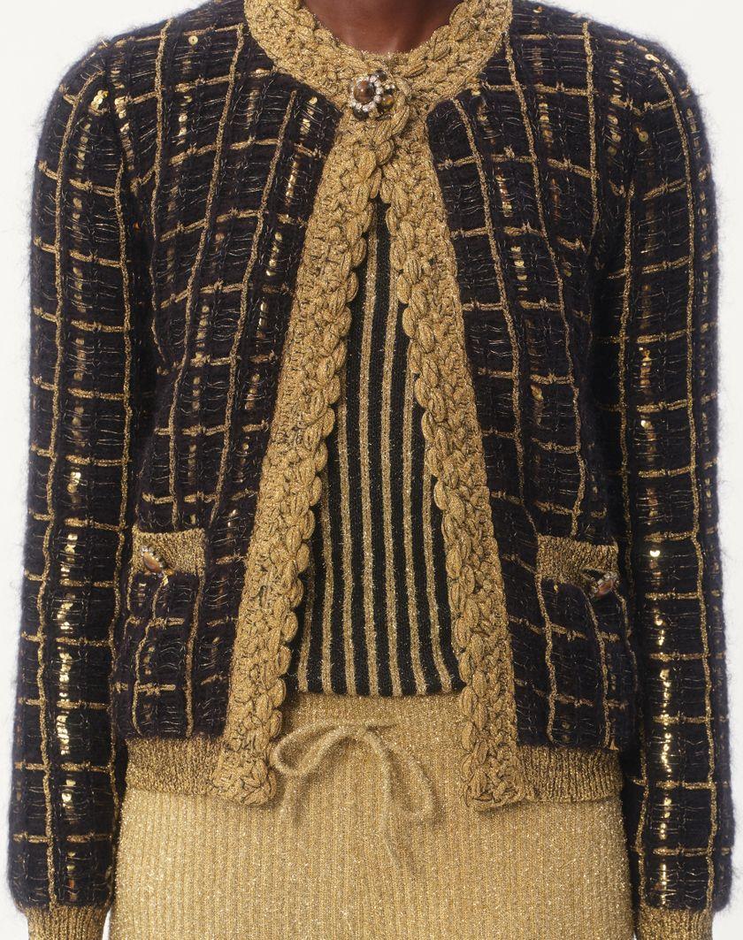 Valentino Handbags Giacca Di Maglia In Mohair E Paillettes per Donna in Nero/oro | Valentino IT Prezzo Ridotto