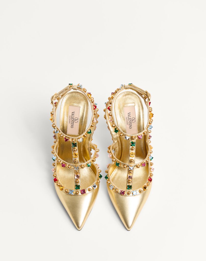 Valentino Handbags Décolleté Rockstud In Nappa Laminata Con Cabochon E Cristalli 100mm per Donna in Multicolor | Valentino IT Outlet