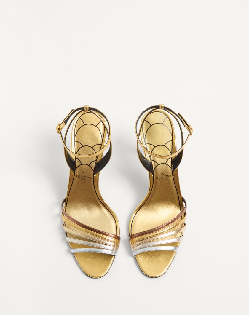 Valentino Handbags Sandalo Ladycrush In Nappa Laminata Con Cristalli 85mm per Donna in Multicolor | Valentino IT Offerte