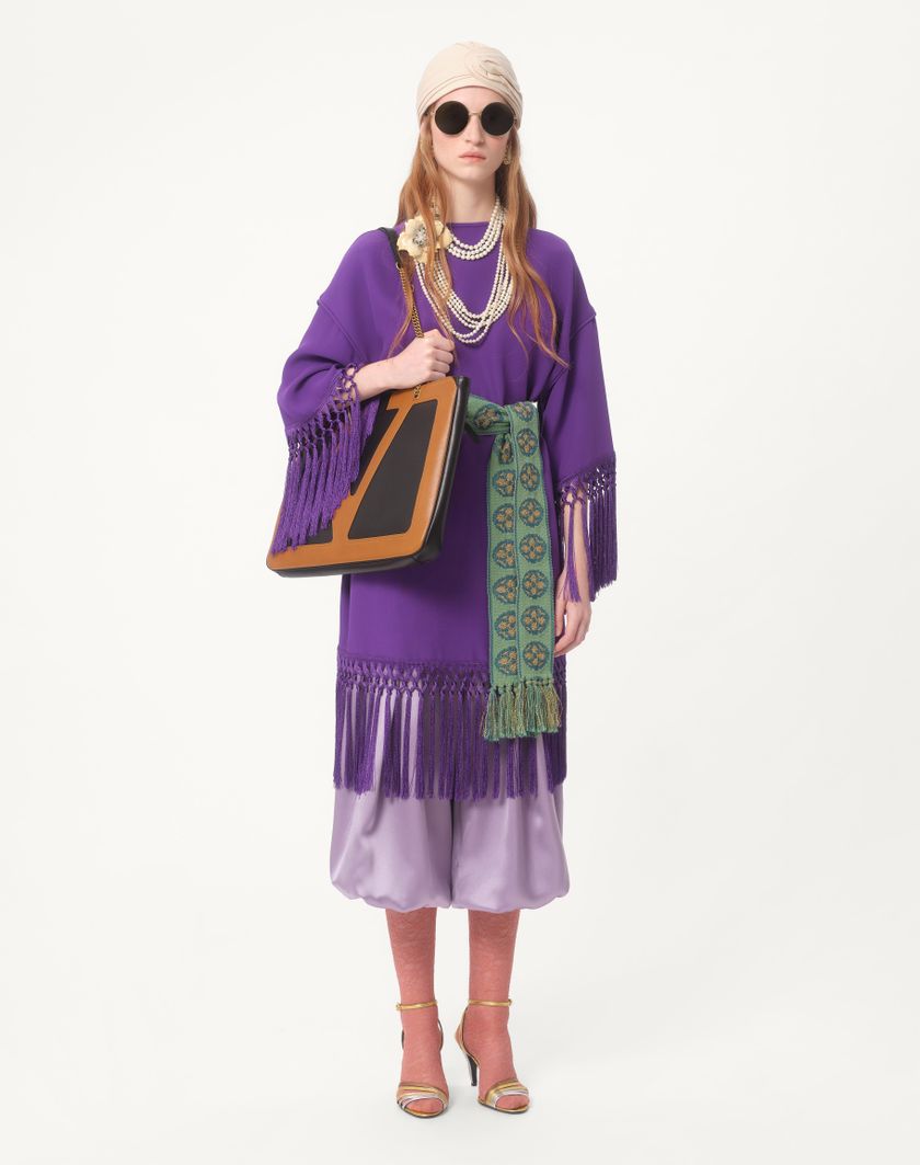 Valentino Handbags Abito In Cady Couture per Donna in Violet | Valentino IT Vendita Calda