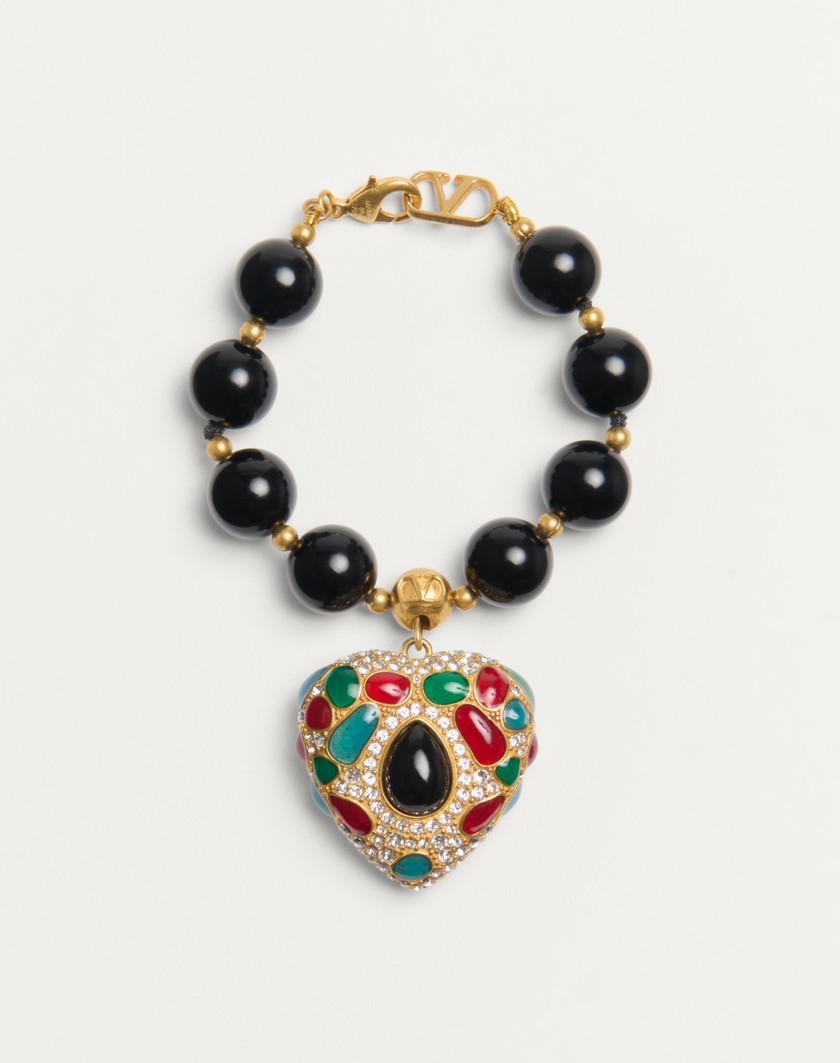 Valentino Handbags Bracciale Coeur Royal In Metallo Resina Smalto per Donna in Multicolor | Valentino IT