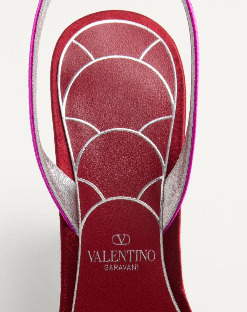 Valentino Handbags Sandalo Ladycrush In Raso Con Cristalli 85mm per Donna in Multicolor | Valentino IT Nuova