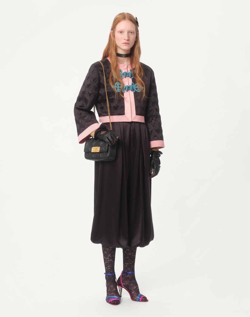 Valentino Handbags Giacca In Doppia Duchesse per Donna in Nero/rosa | Valentino IT Moda