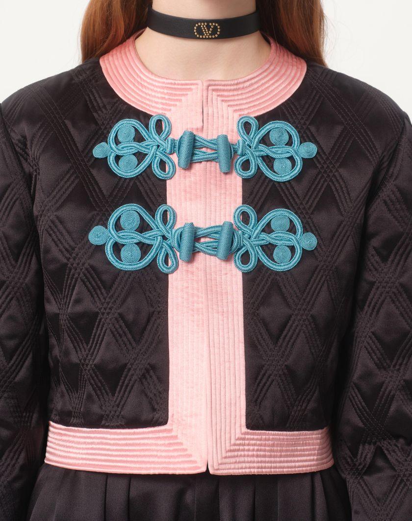 Valentino Handbags Giacca In Doppia Duchesse per Donna in Nero/rosa | Valentino IT Moda