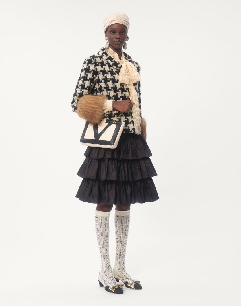 Valentino Handbags Gonna In Taffetas A Balze per Donna in Nero | Valentino IT 2025
