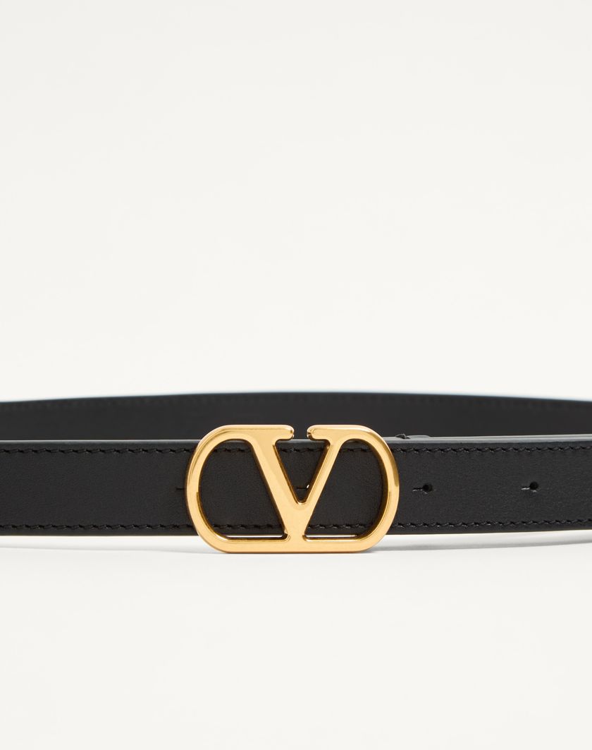 Valentino Handbags Cintura Vlogo Signature In Vitello Lucido 20 Mm per Donna in Avorio | Valentino IT In Linea