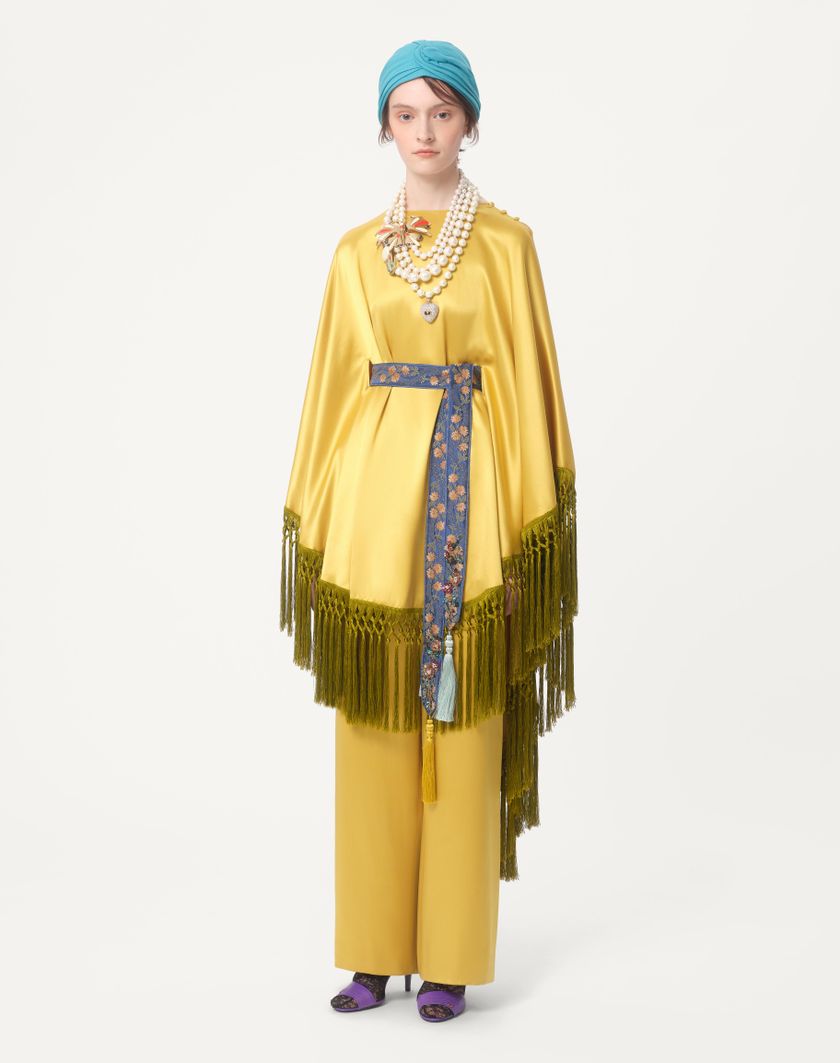 Valentino Handbags Pantaloni In Doppia Duchesse per Donna in Oro | Valentino IT Promozione