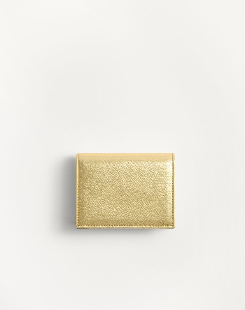 Valentino Handbags Portafoglio Vlogo Signature In Vitello Granato Laminato per Donna in Antique Brass | Valentino IT Spedizione Gratuita