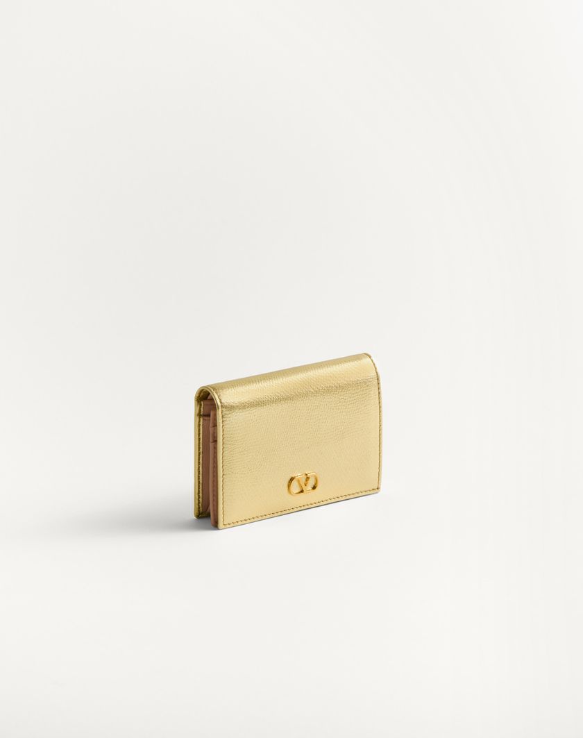 Valentino Handbags Portafoglio Vlogo Signature In Vitello Granato Laminato per Donna in Antique Brass | Valentino IT Spedizione Gratuita