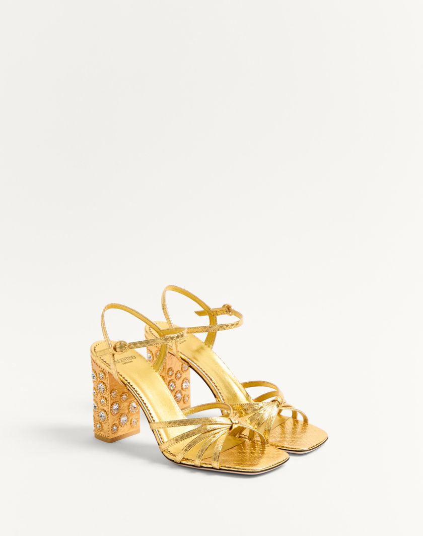 Valentino Handbags Sandalo Preshoes In Ayers Laminato Con Cristalli 90mm per Donna in Oro/crystal | Valentino IT Soddisfazione Garantita