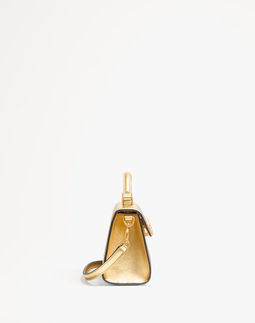 Valentino Handbags Borsa A Mano Mini Valentino Garavani Vsling In Vitello Granato Laminato Con Logo Gioiello per Donna in Antique Brass | Valentino IT Acquista Ora